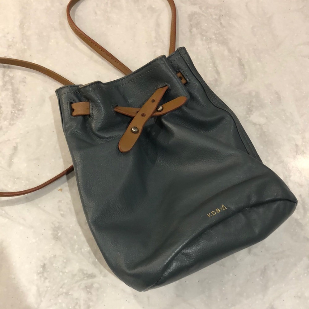 Kelsi Dagger Brooklyn KBD leather blue / brown small backpack / purse. Like new!
